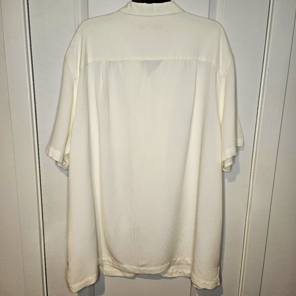 Men’s Ivory 2X Collared Short Sleeve Shirt Rayon Blend Casual Lounge Resort - Picture 3 of 8